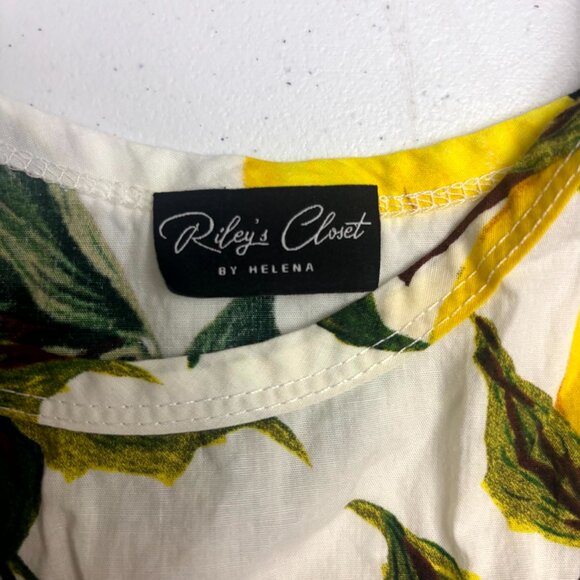 Riley’s Closet by Helena Lemon Print Pom Pom Baby Romper – Size 6-12M - Picture 3 of 7